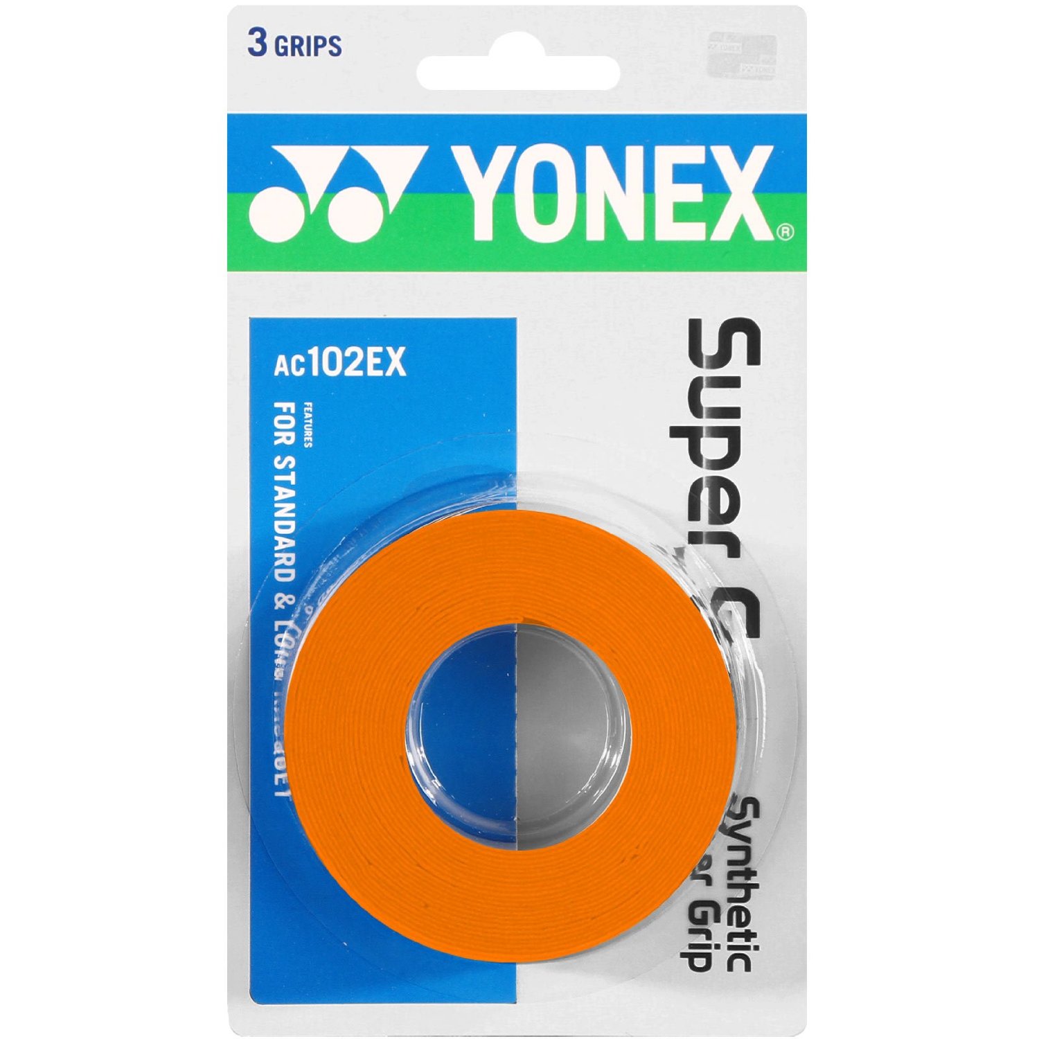 Yonex Overgrip Super Grap orange 3er Griffbänder Tennis Squash Badminton