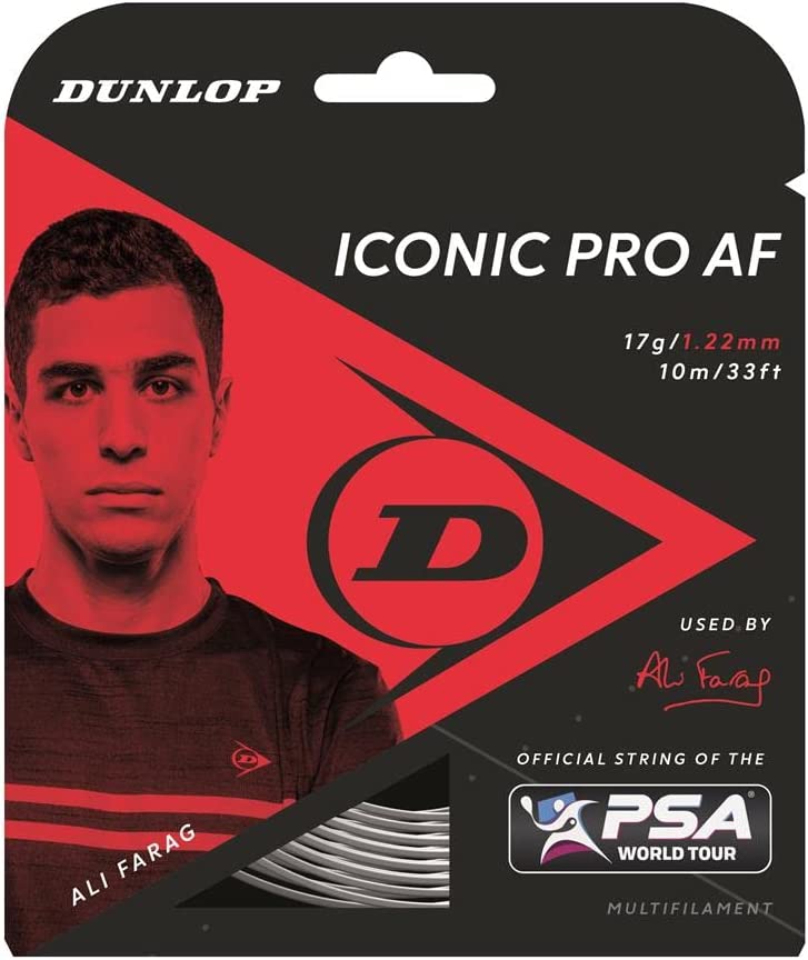 Dunlop Squash Saiten Set Iconic Pro Ali Farag black 1,22mm