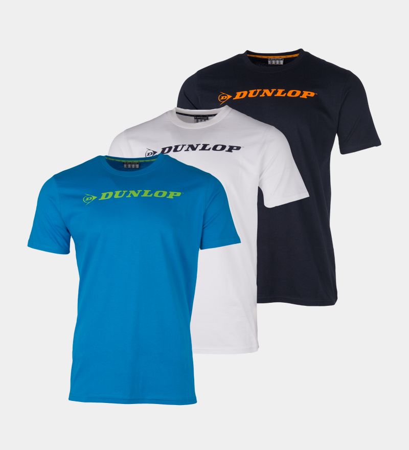 Dunlop Crew T-Shirt set | 3 Shirts blue, navi, white Gr. XXL
