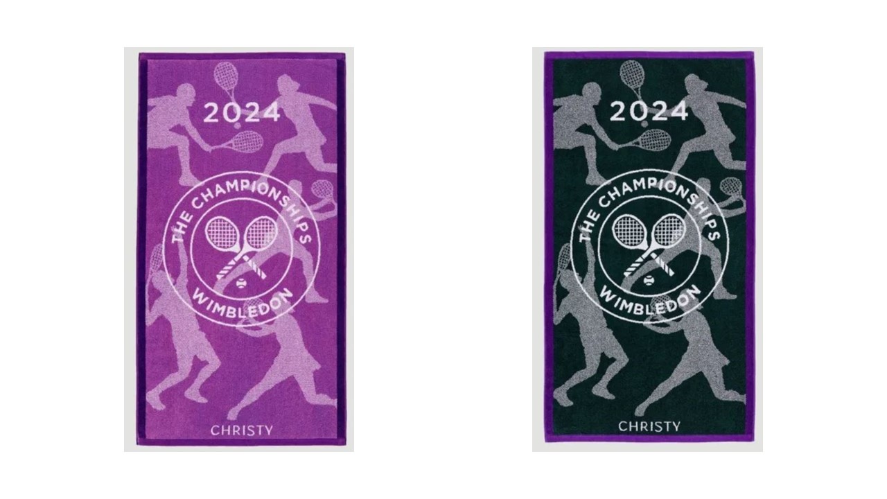 Wimbledon 2024 Damen & Herren on court Player Towel Tennis Handtuch 2er Set